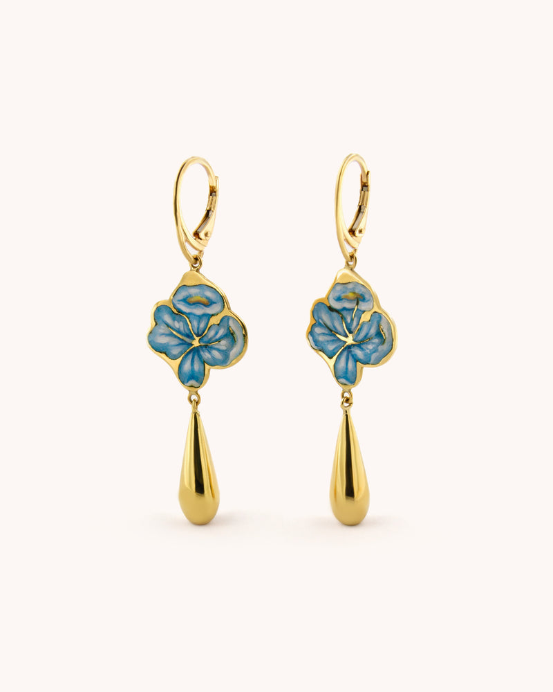 Blue Bellflowers Pendant Earrings