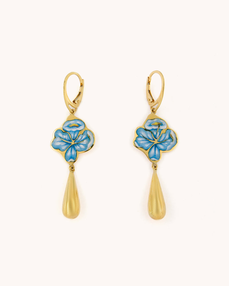 Blue Bellflowers Pendant Earrings