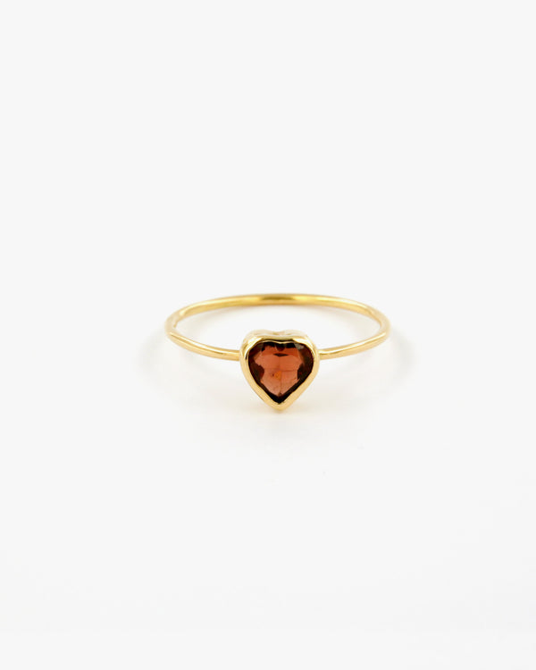 Anello a Filo Cuore di Granato