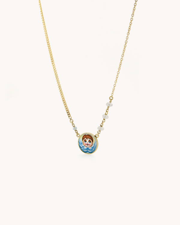 Ethereal Blue Angel Necklace