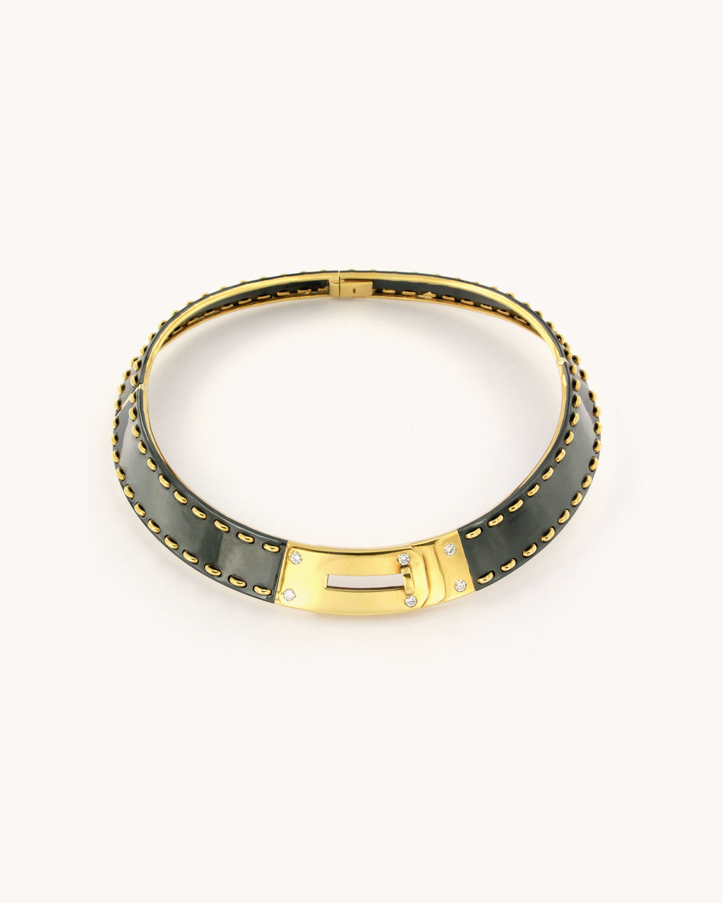 Gold Stitch Choker Necklace
