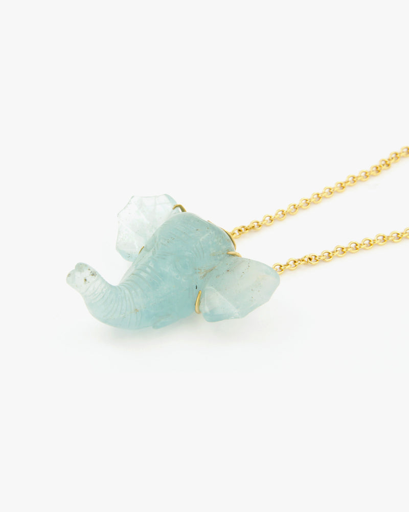 Aquamarine Elephant Necklace