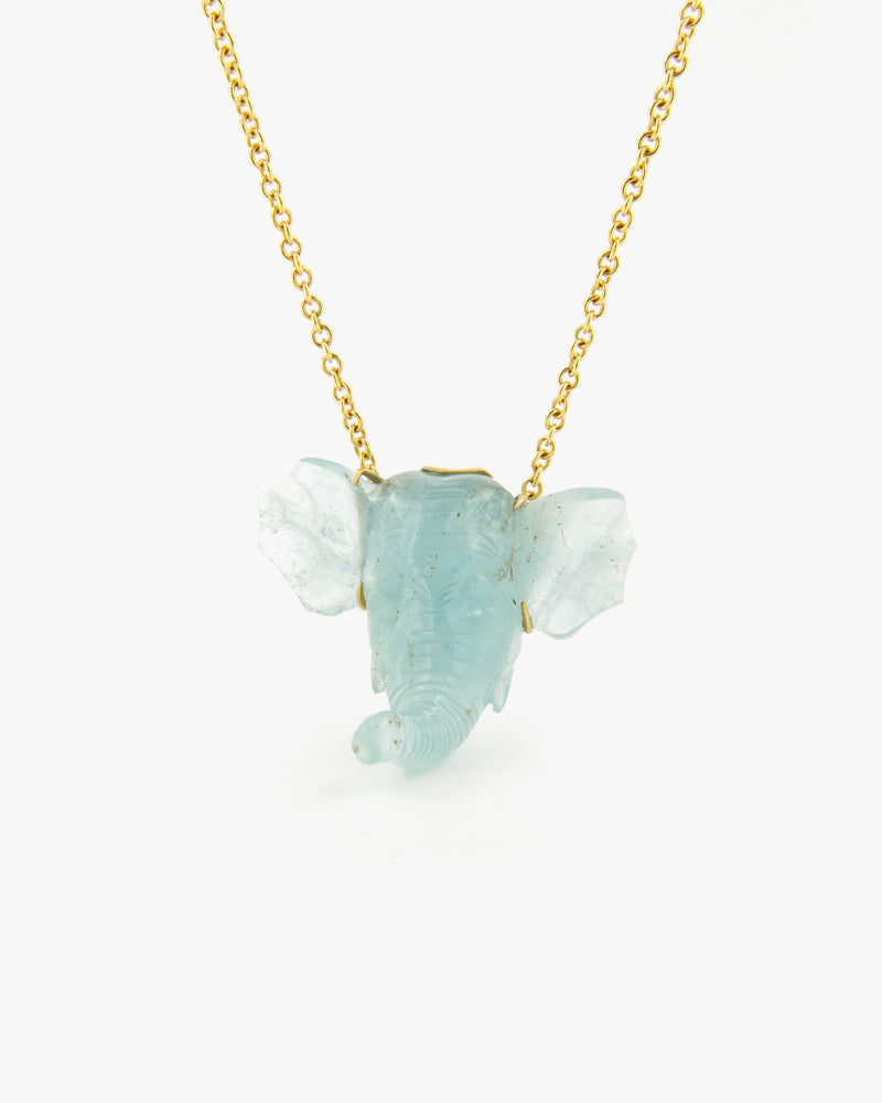 Aquamarine Elephant Necklace