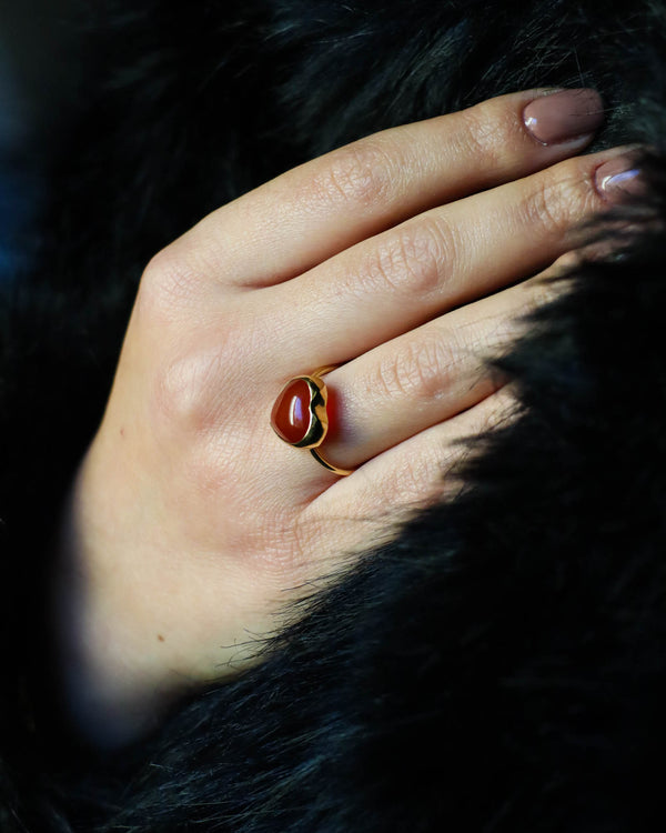 Carnelian Heart Ring