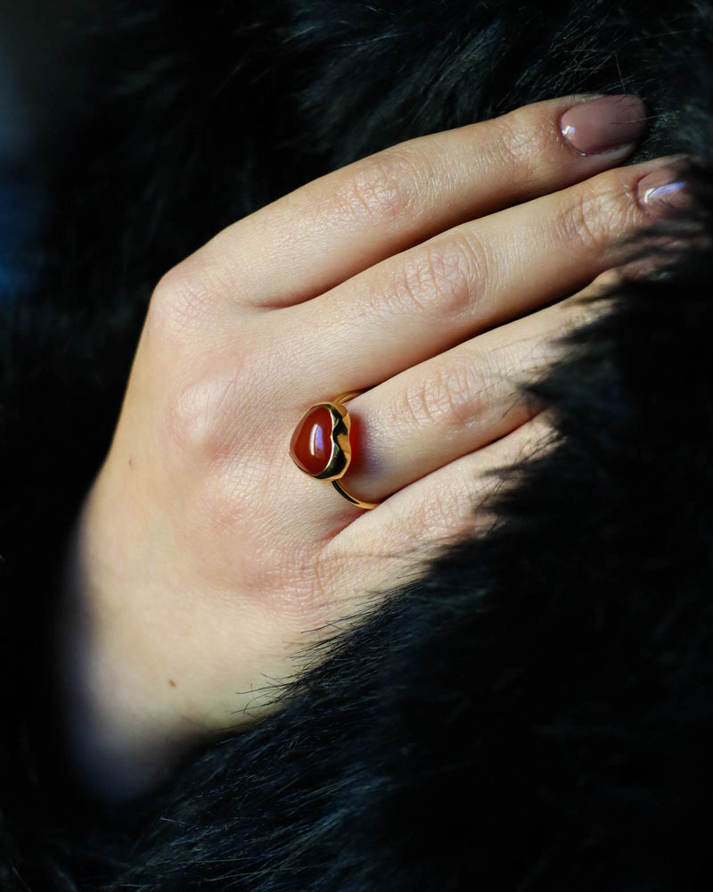 Carnelian Heart Ring