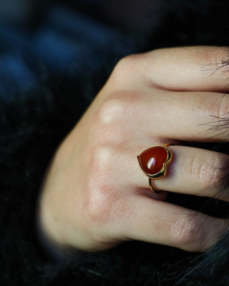 Carnelian Heart Ring