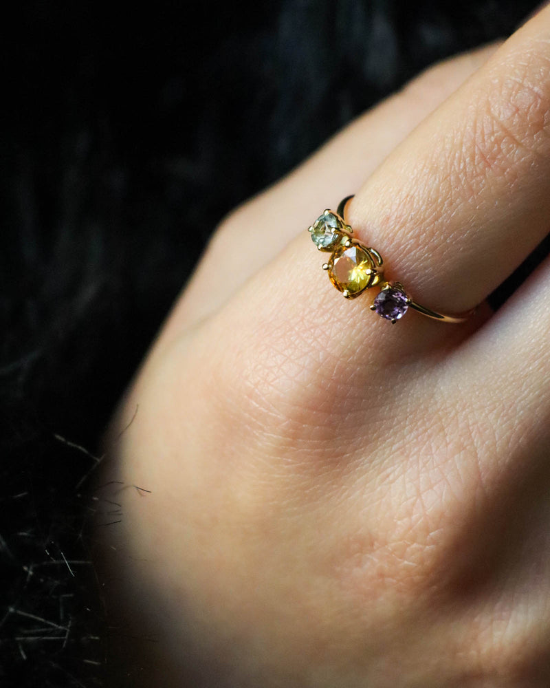 Trio of Sparkling Gems Ring