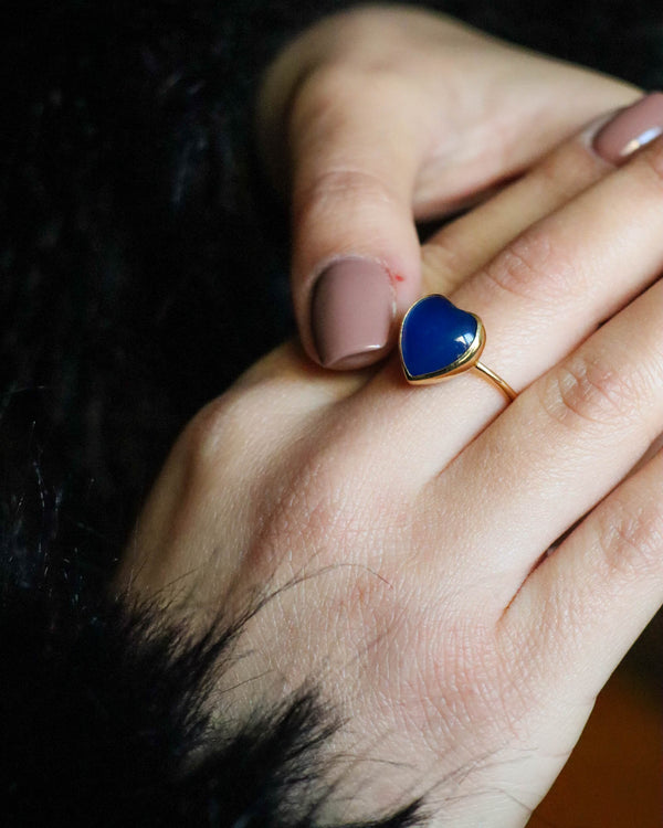 Anello a Filo Cuore di Agata Blu