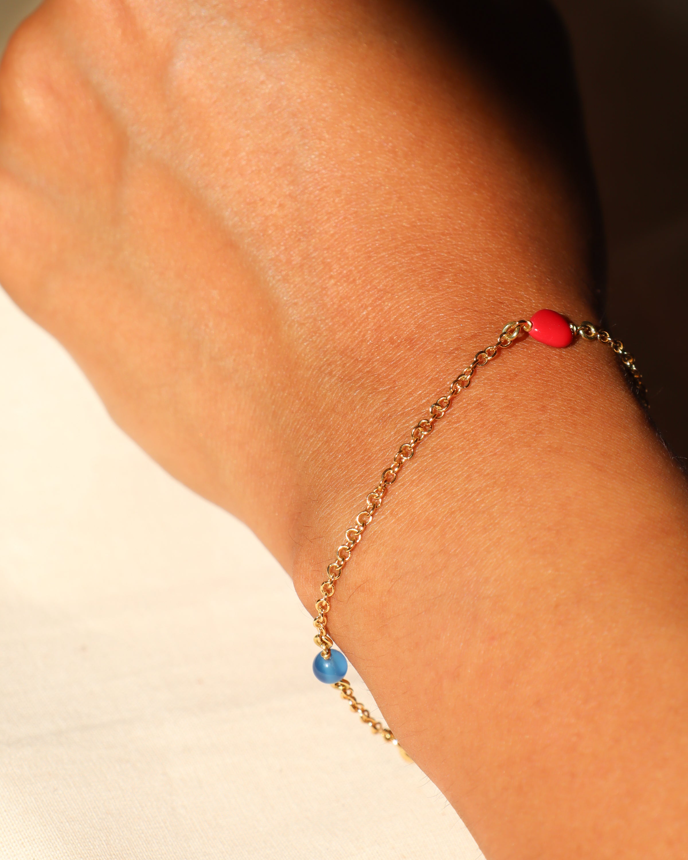 Heart and Blue Agate Bracelet