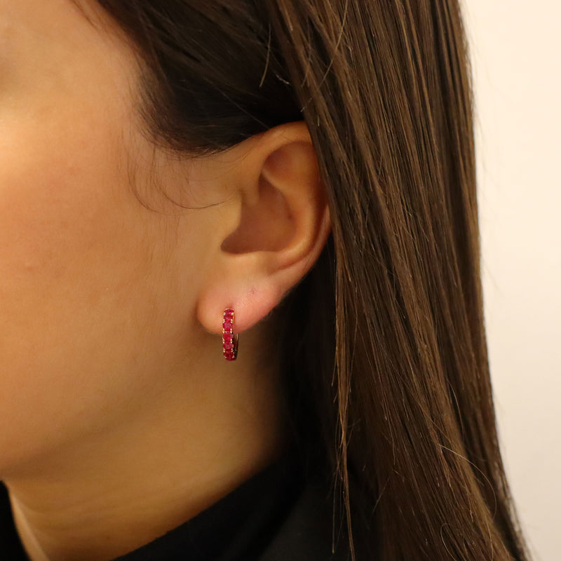 Ruby Hoop Earrings