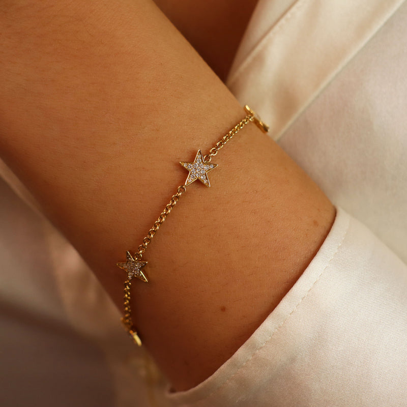 Diamond-Studded Star Bracelet