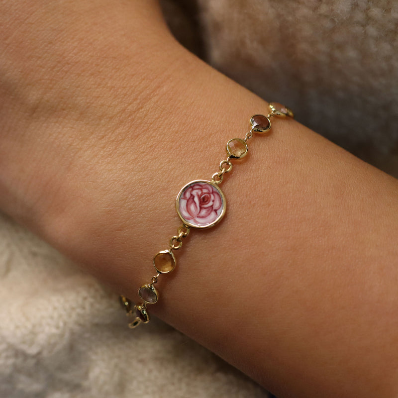 Rose and Gemstone Bracelet