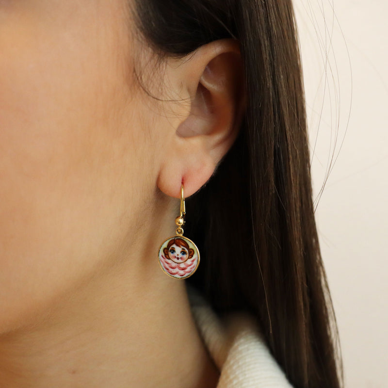 Pink Angels Pendant Earrings