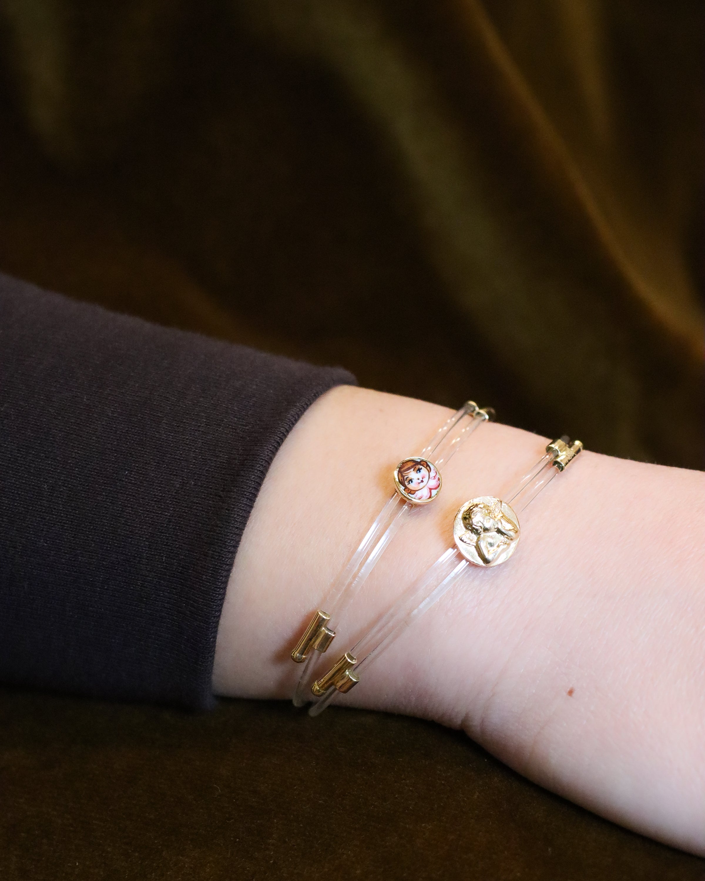 Bracciale Filo da Pesca con Angelo Rosa