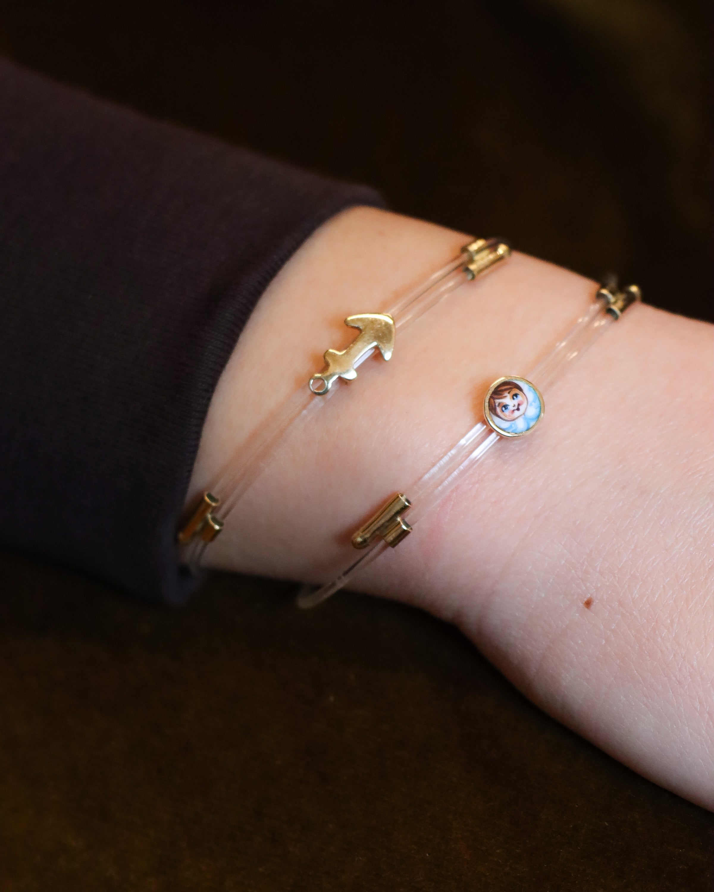 Bracciale Filo da Pesca con Angelo Azzurro