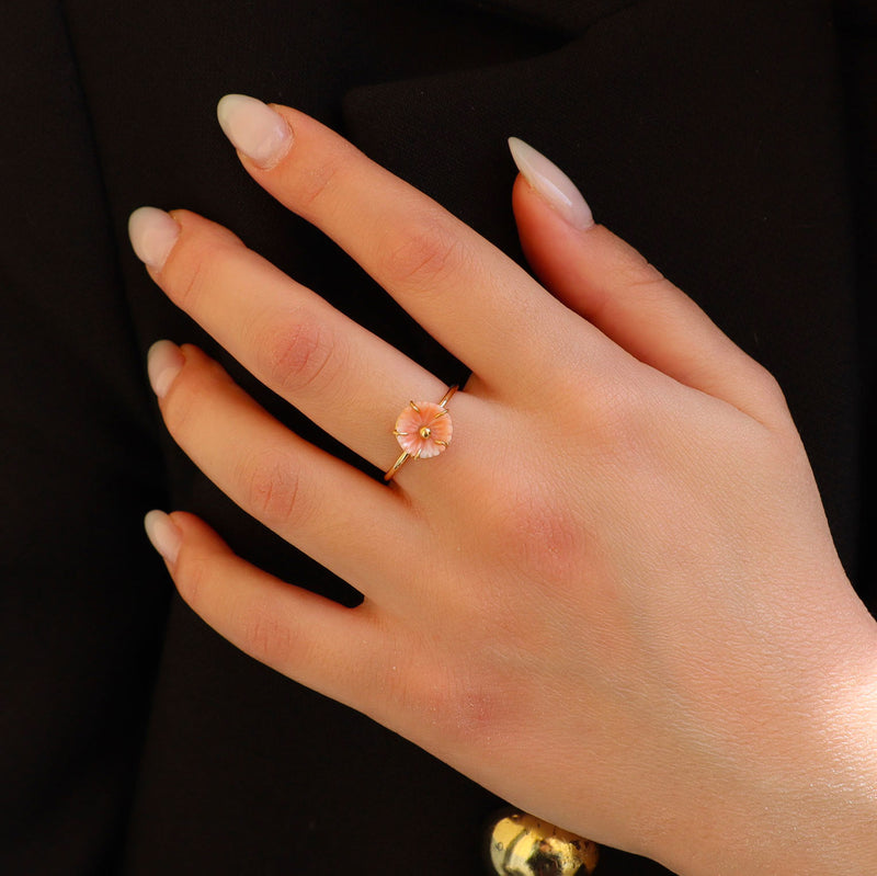 Coral Flower Ring