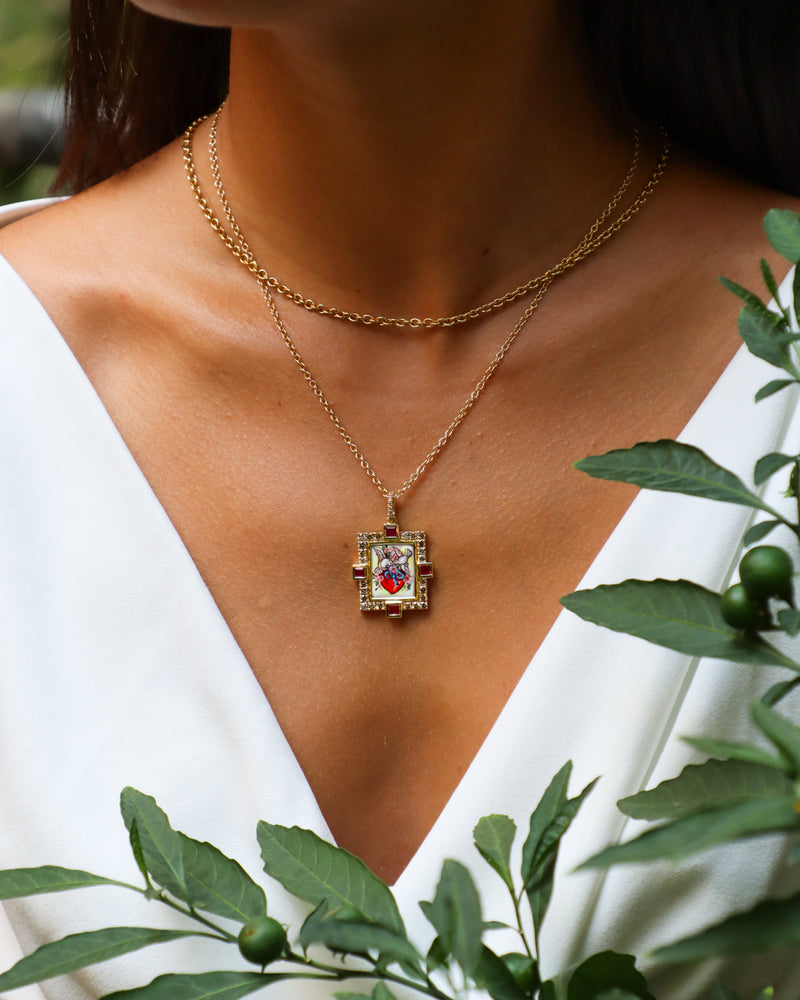 Love Embrace Ruby And Diamond Pendant