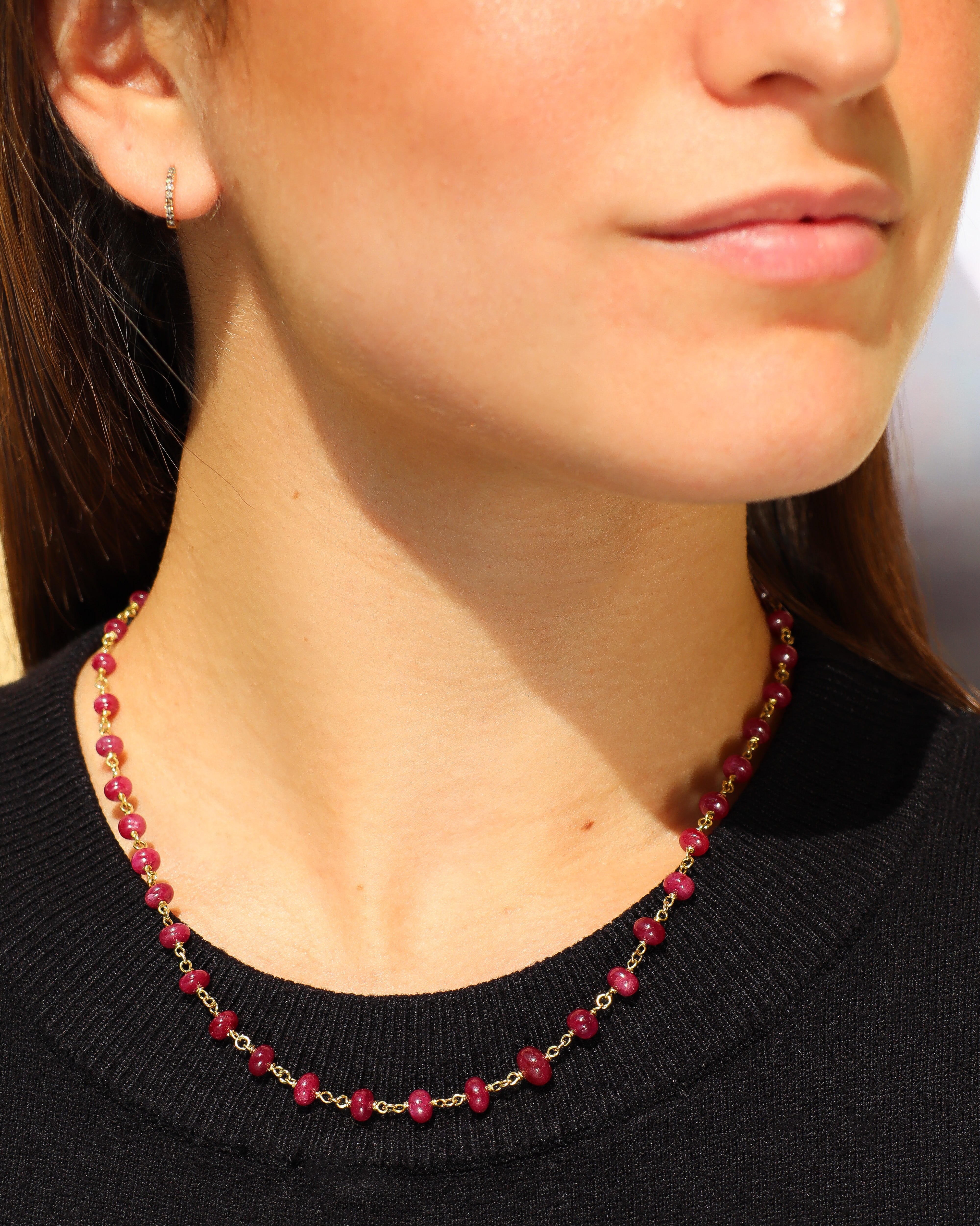 Ruby Beaded Necklace