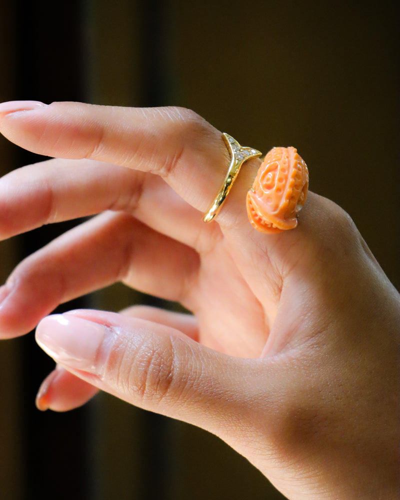 Coral Fish Diamond Ring