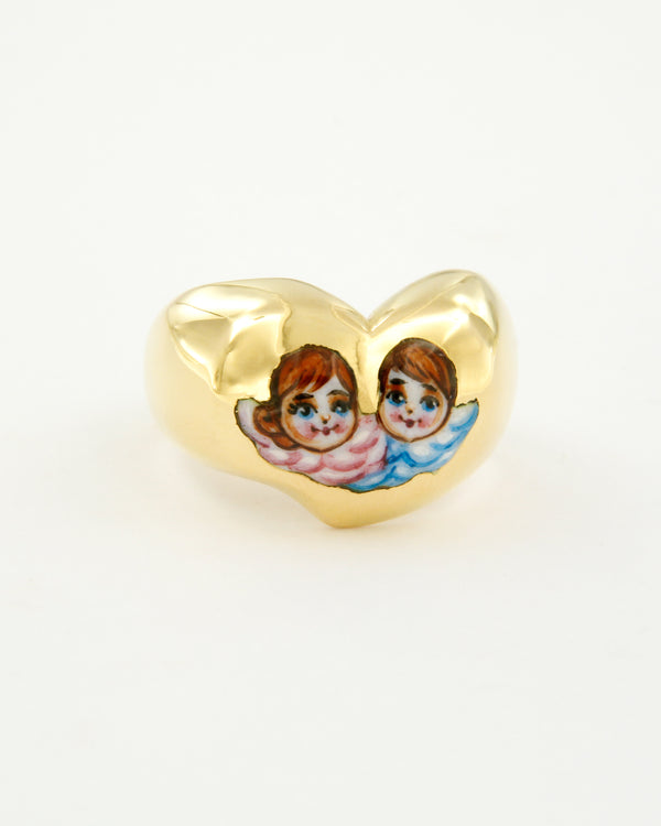 Anello a Cuore con Angeli