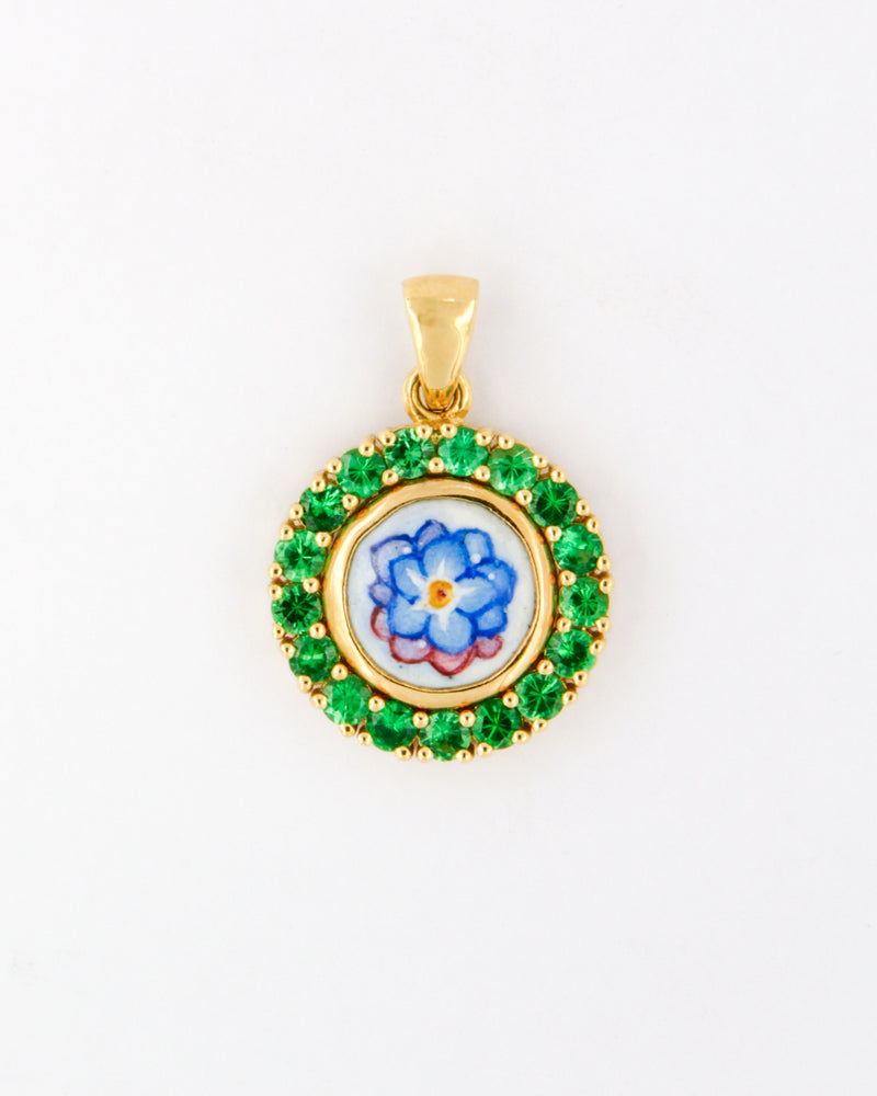 Flower and Tsavorite Pendant