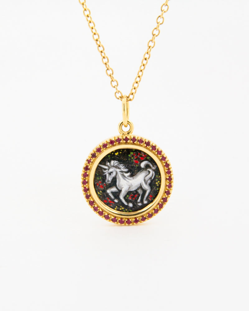 Ruby Unicorn Pendant