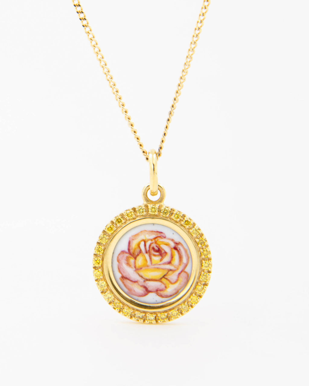 Rose Fancy Yellow Diamond Pendant