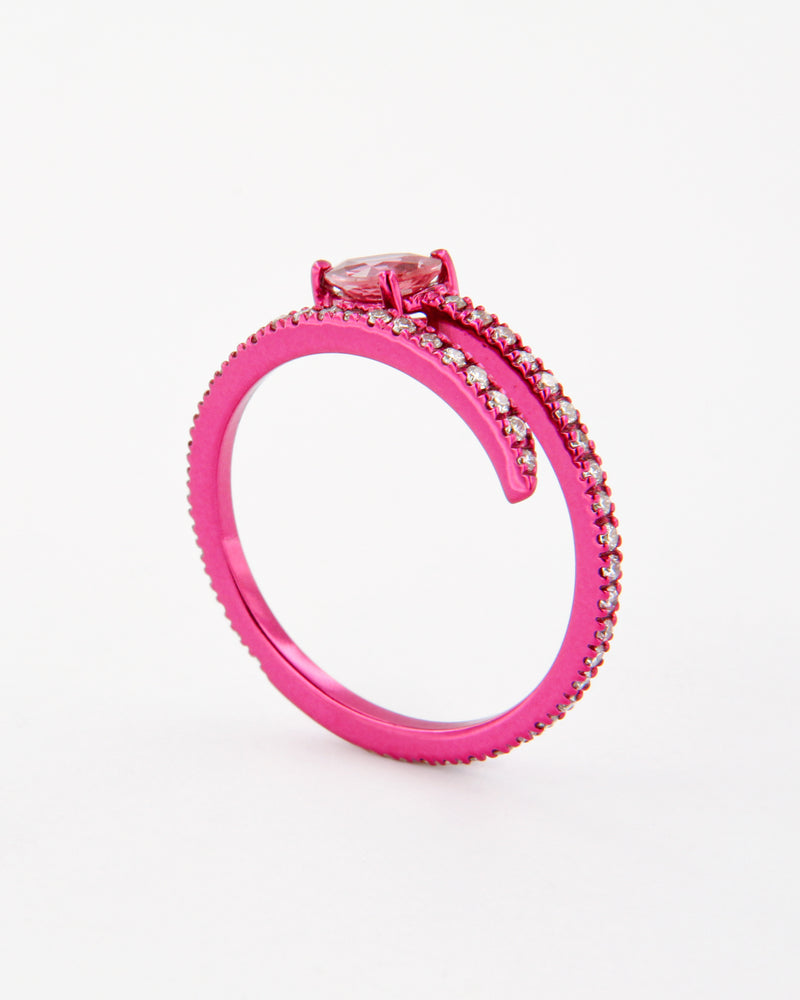 Anello Serpentino Zaffiro Rosa