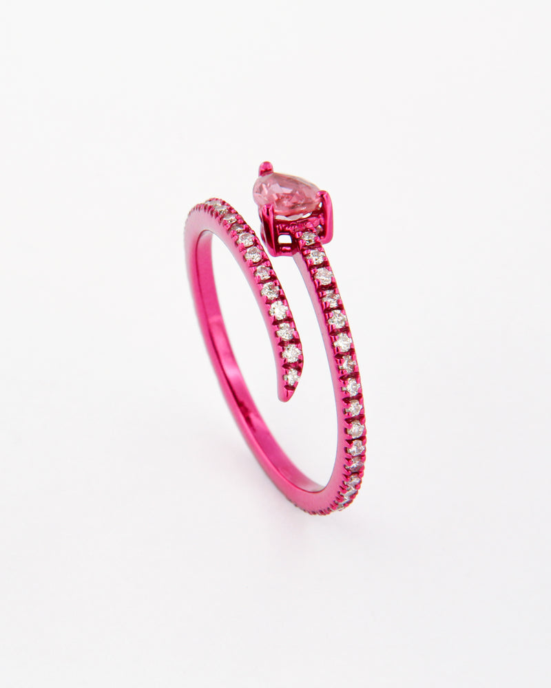 Anello Serpentino Zaffiro Rosa