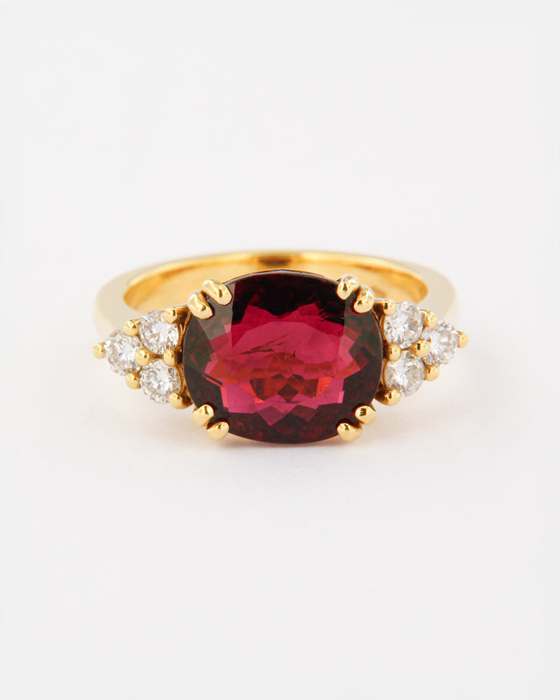 Rubellite & Diamonds Ring