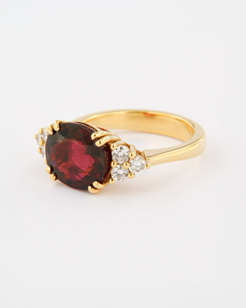 Rubellite & Diamonds Ring