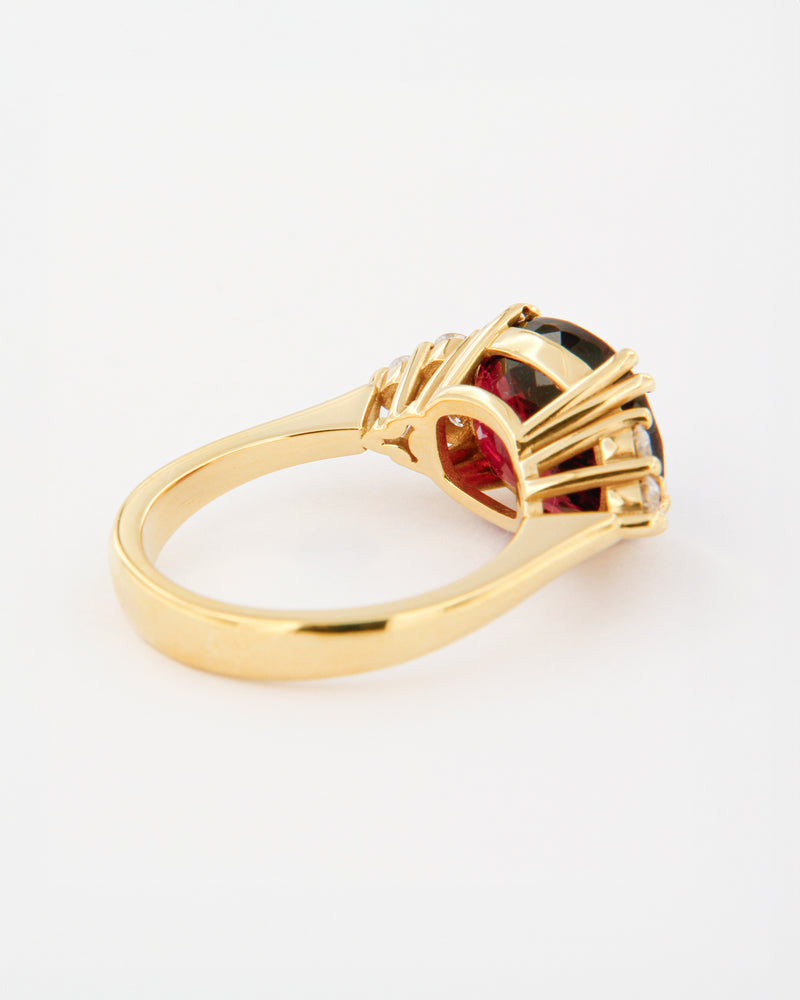 Rubellite & Diamonds Ring