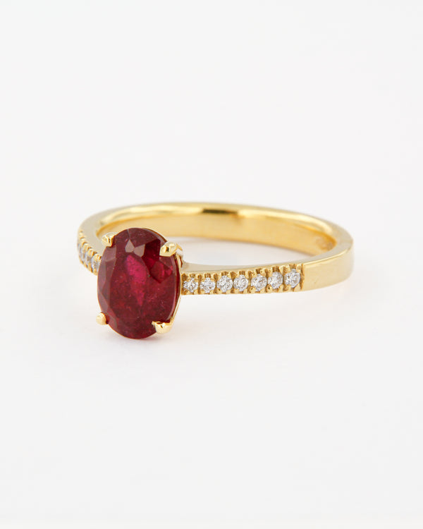 Rubellite and Diamonds Ring