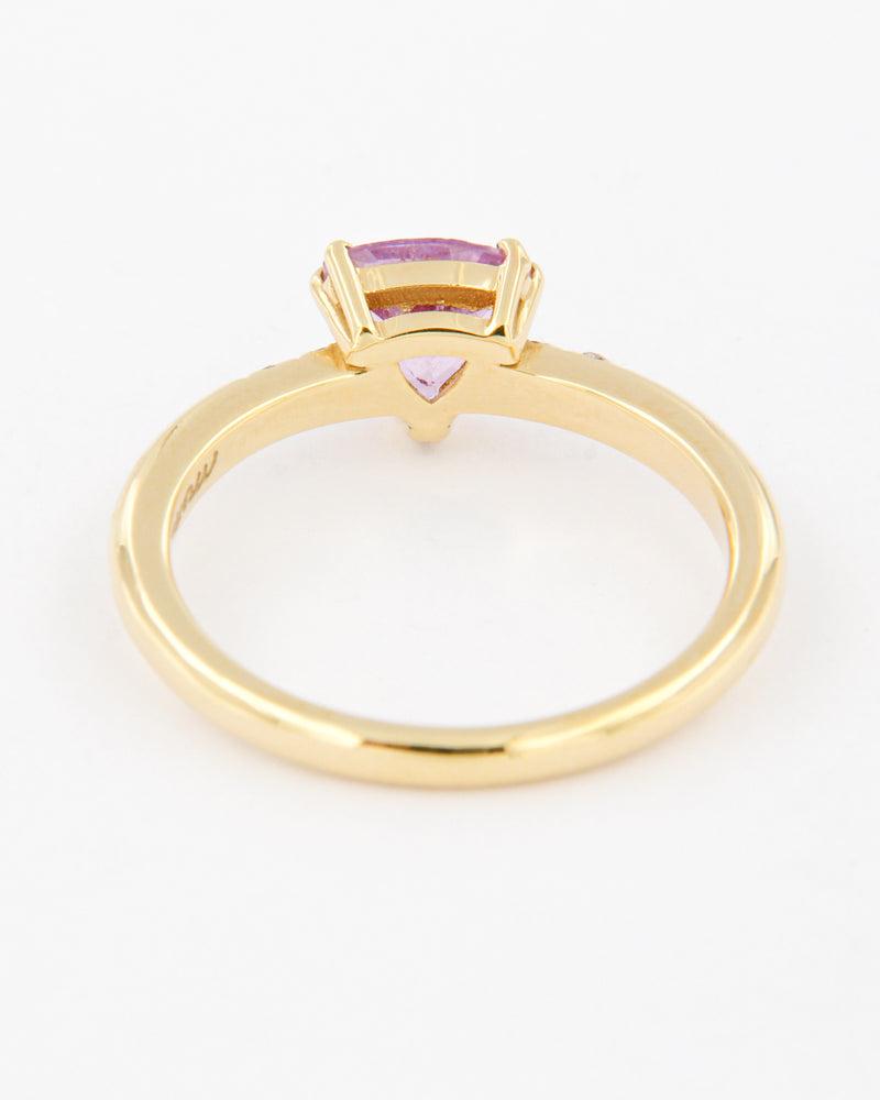 Trillion Pink Sapphire and Diamonds Ring