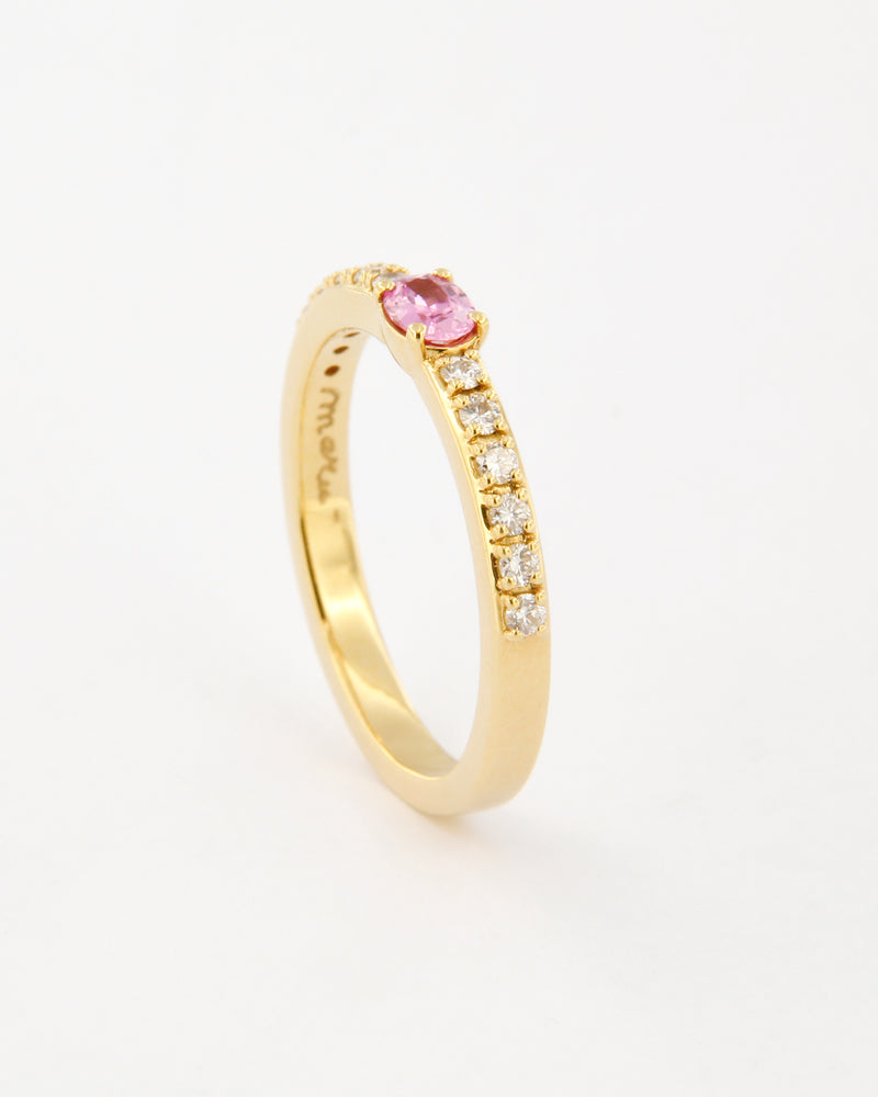 Oval Pink Sapphire and Diamonds Ring