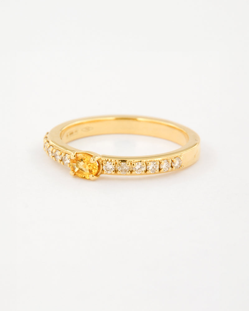 Oval Yellow Sapphire & Diamonds Ring