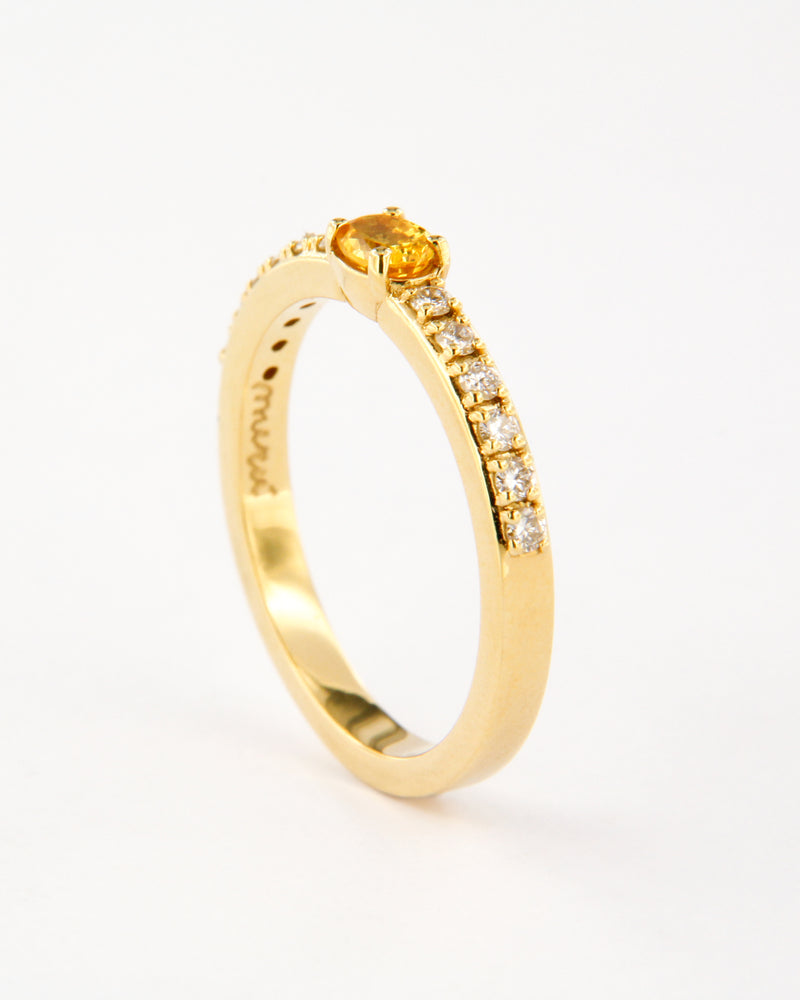 Oval Yellow Sapphire & Diamonds Ring