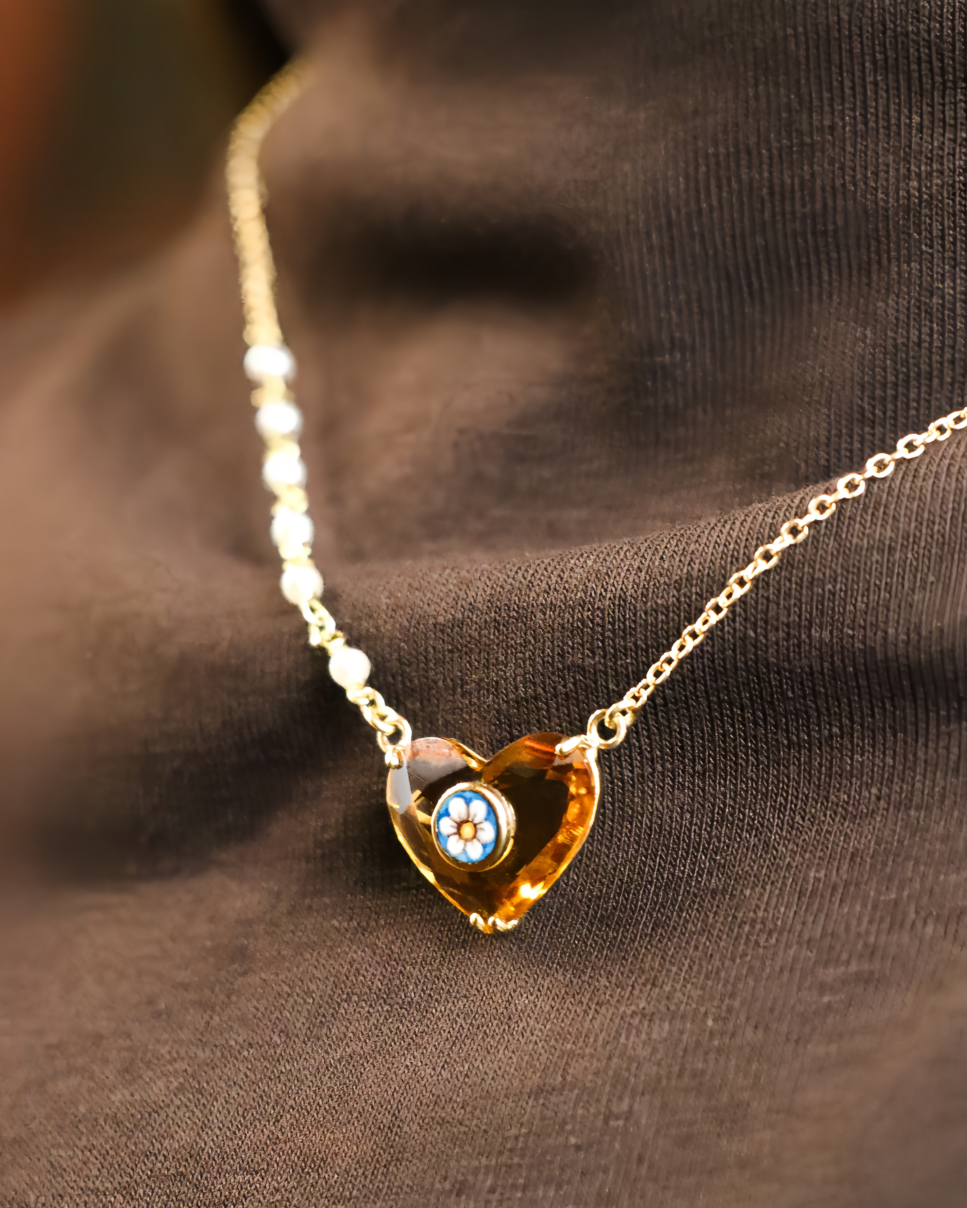 Daisy in the Heart Necklace