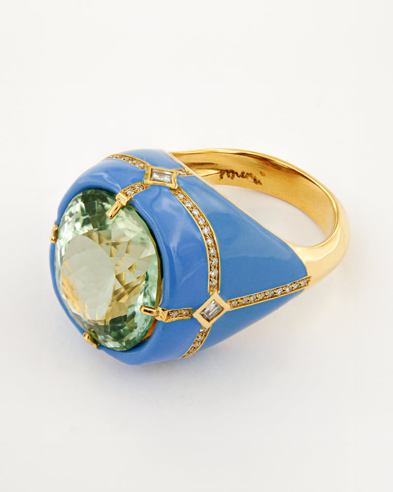 Anello Tormalina Blue Lagoon