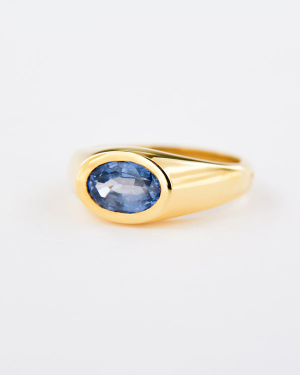 Light Blue Sapphire Dome Ring