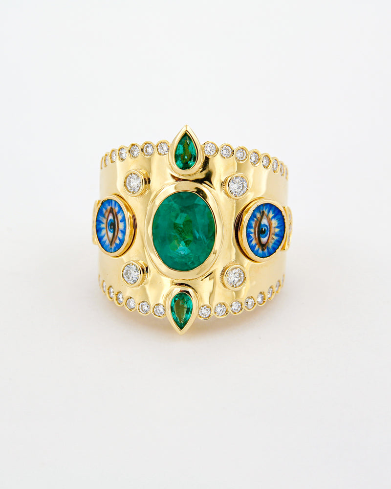 Emerald Crown Ring