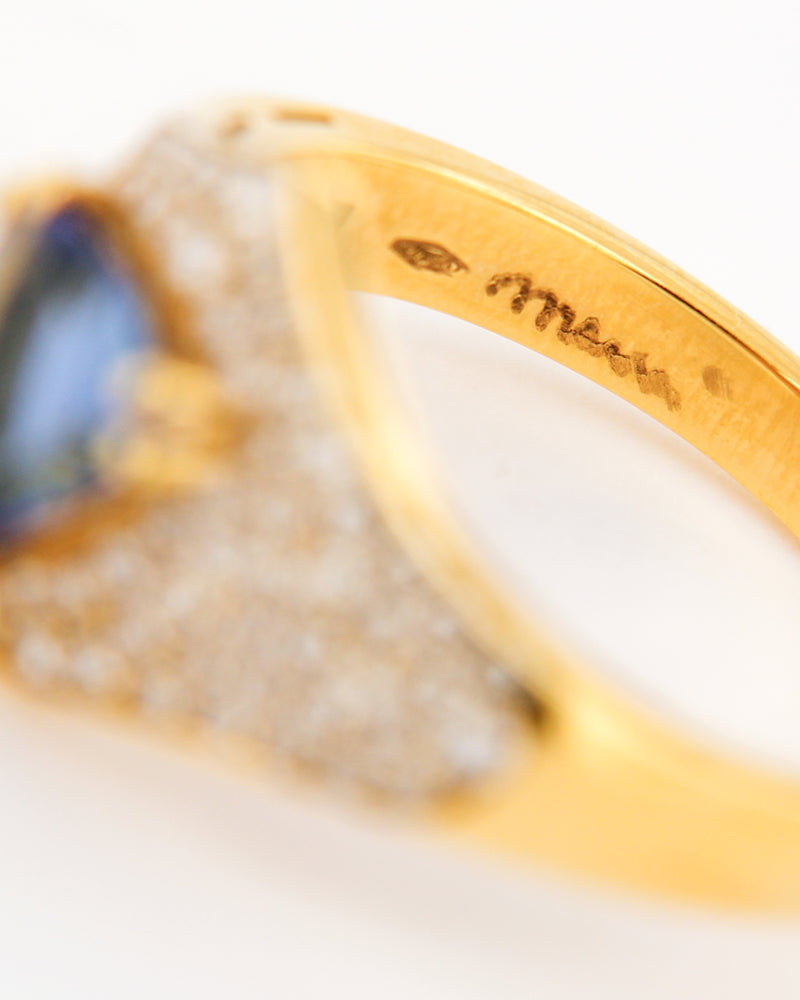 Blue Trillion Tanzanite Ring