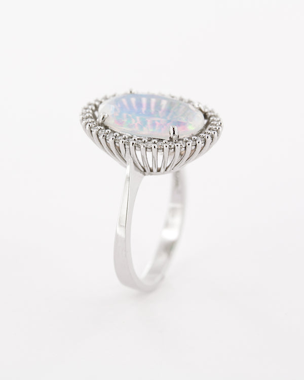 Opal and Diamonds Ring