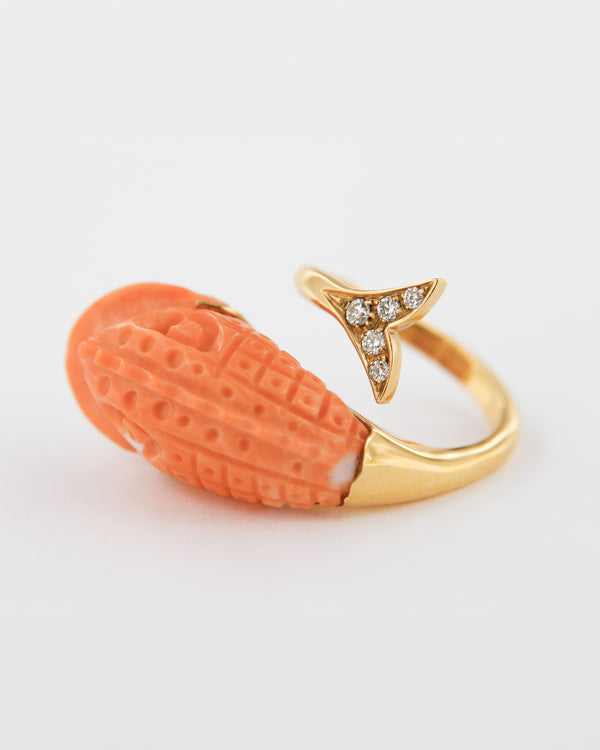 Coral Fish Diamond Ring