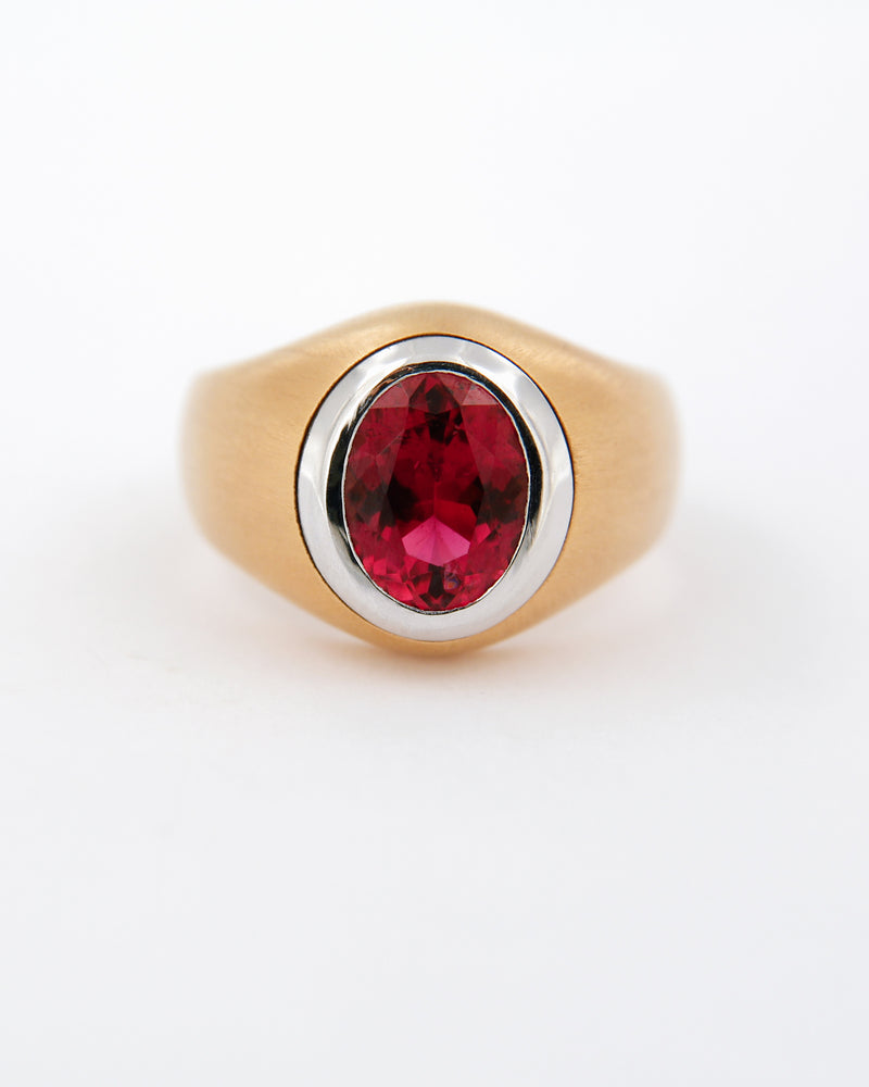 Anello Rubellite in Oro Rosa