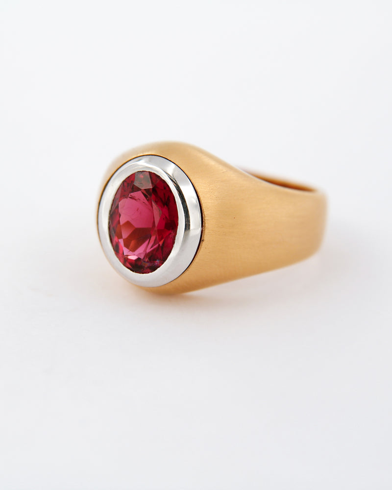 Anello Rubellite in Oro Rosa