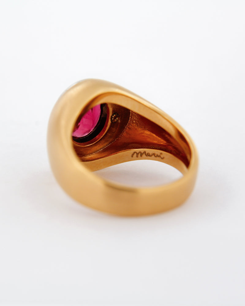 Anello Rubellite in Oro Rosa