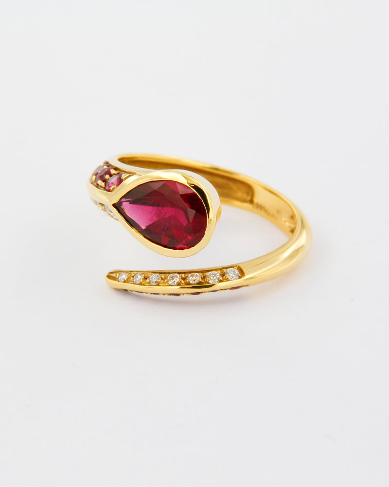 Anello Serpente Rubellite