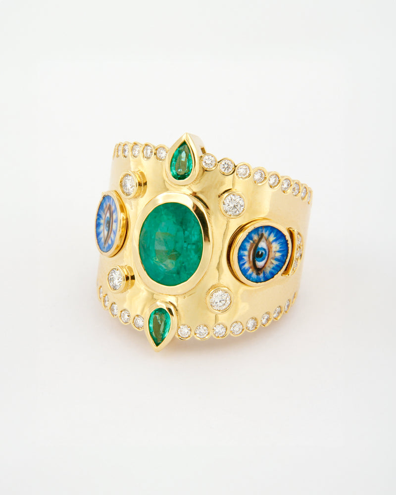 Emerald Crown Ring