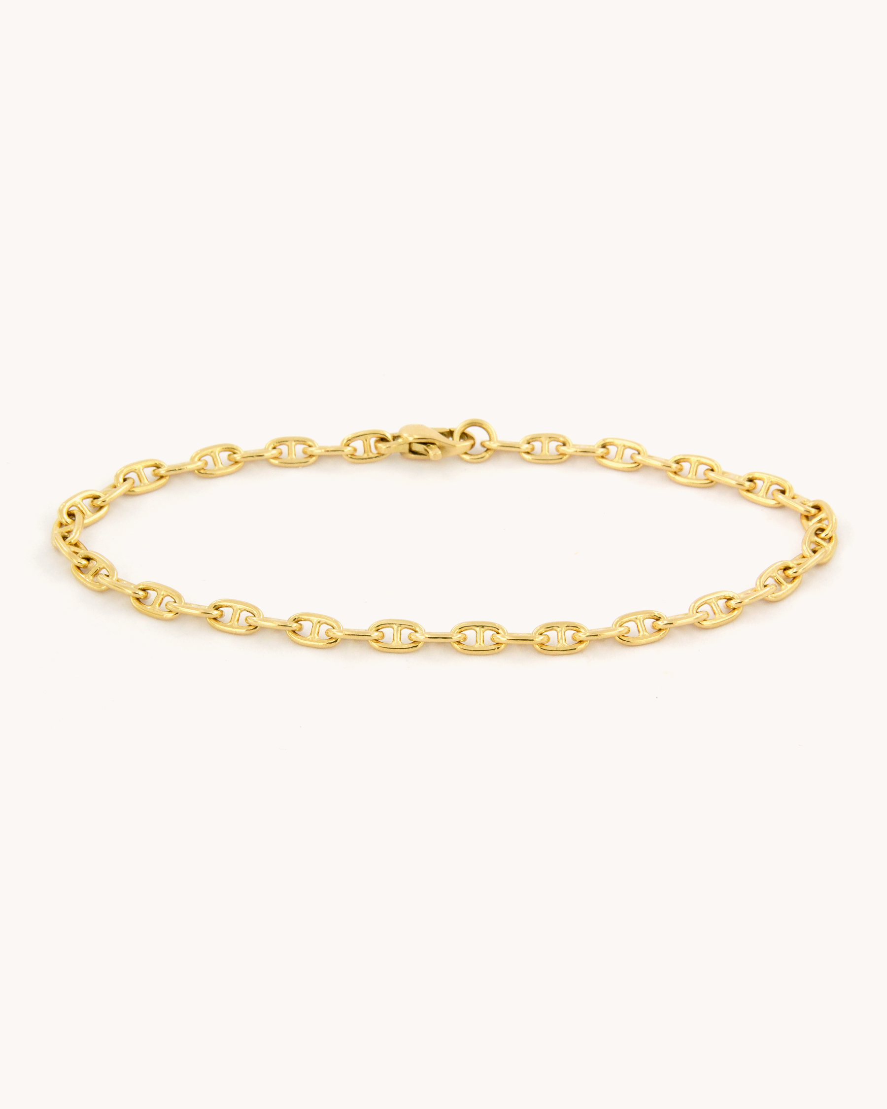 Bracciale in oro giallo 18 carati con maglia marina classica, Merù Gioielli.